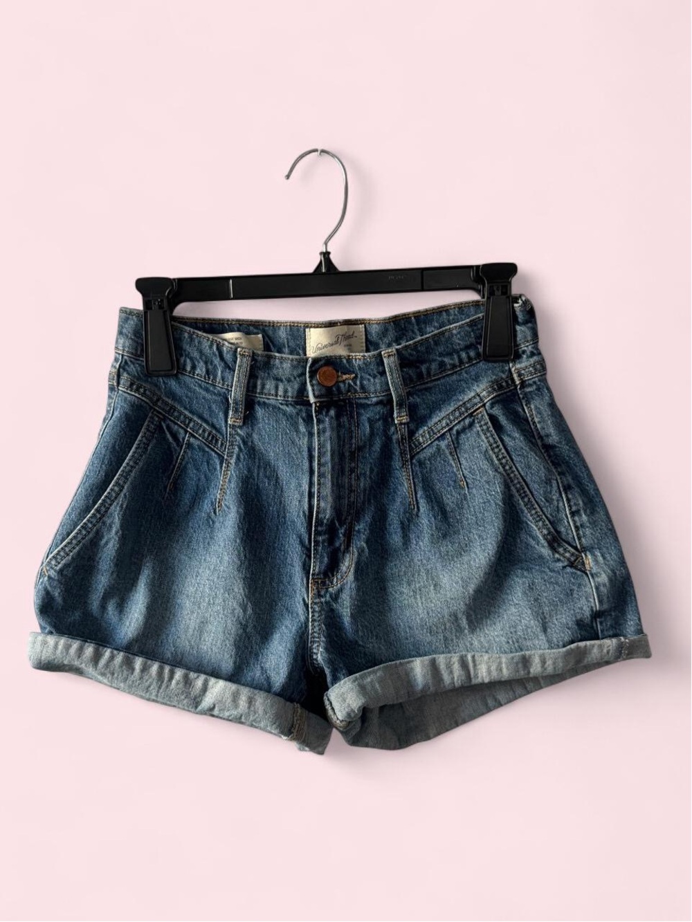 Universal Thread Rolled-Hem Denim Shorts in Blue Wash
